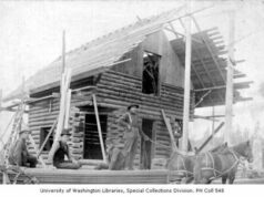 Hospitable (formerly Smartbnb) Review Construction of David Denny's log cabin for his real estate office, Republican St. and Queen Anne Ave., May 1889